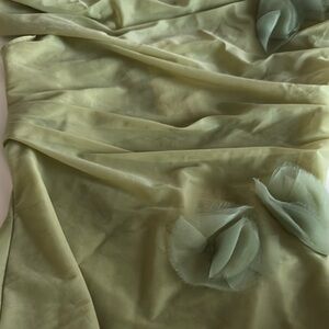 Zara Green Ruched Embellished Top